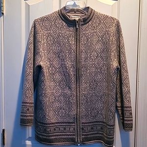 Vintagw Pendleton Originals Gray 100% Merino Wool Fully Lined Cardigan. Size L